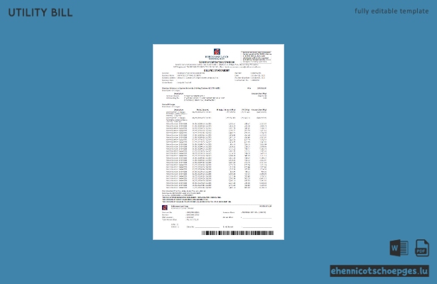 Beispiel einer Stromrechnung der Robinson Land Co. auf den Philippinen (Word- und PDF-Datei)